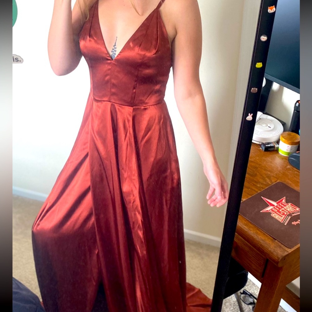 Elegant Satin Spaghetti Strap Dress
